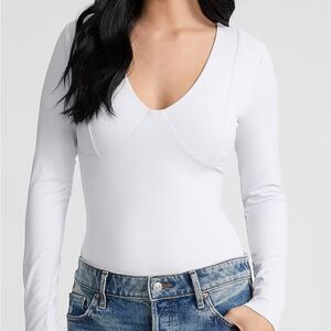 Express White Long Sleeve Bodysuit
